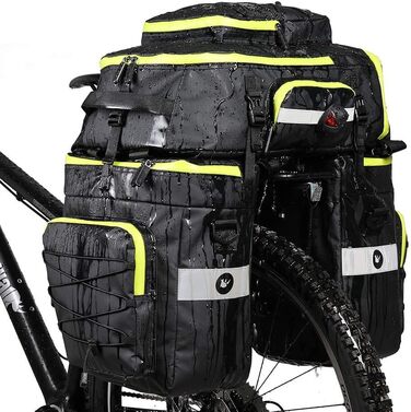 Набір сумок для багажу Rhinowalk Pannier для велосипеда Багажна стійка Сідельна сумка Сумка через плече Багажна полиця для ноутбука Велосипедна сумка Професійні велосипедні аксесуари 3 в 1- (зелений чорний)