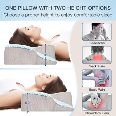 Подушка для шиї FEELIKEY з Memory Foam: охолоджуюча подушка для шийного відділу хребта та болю в плечах - ергономічна ортопедична подушка для сну на боці, спині та животі