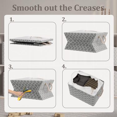 OUTBROS Коробки для зберігання 33 x 23 x 20 см, 3 шт. (Сірий, з мішком, ручка, складні)