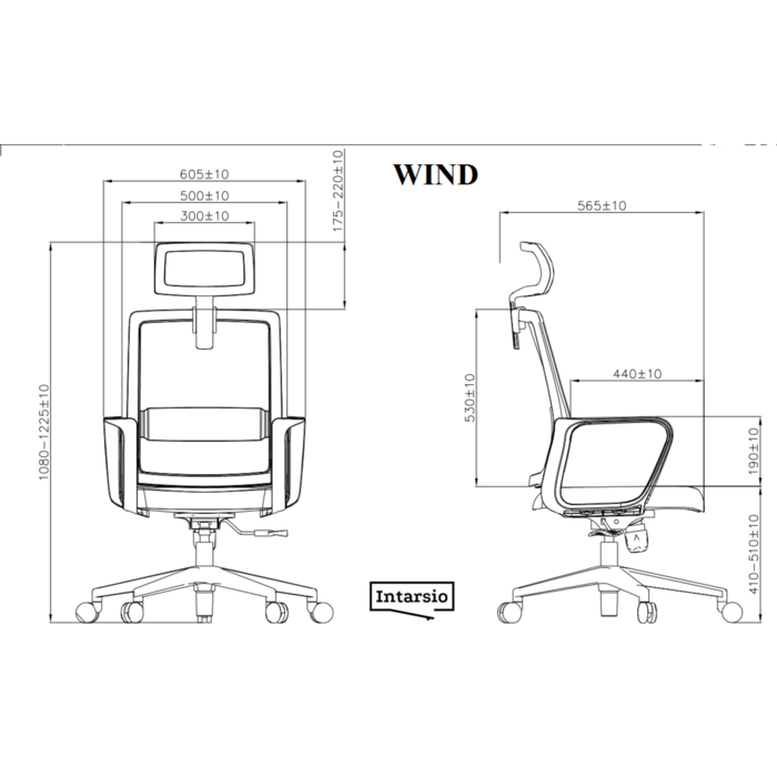 Крісло поворотне WIND сіре/зелене/білий каркас