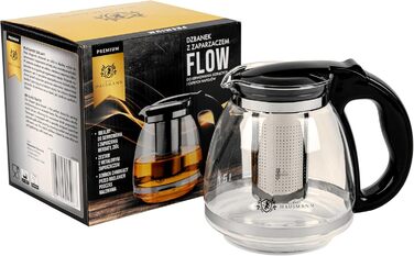 Чайник зі скла Karl Hausmann з ситечком - 2л - Скляний чайник для чаю - Чайник з ситом - Чайник зі скла, ідеальний для поціновувачів чаю - Стильний дизайн, скляний чайник (1.5л)