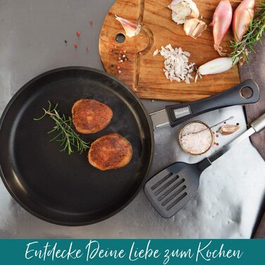 Сковорода Berndes Vario Click з алюмінію, 24 см, знімний ручка, сумісна з індукцією та іншими плитами, без PFOA, з антипригарним покриттям, можна мити в посудомийній машині, можна використовувати в духовці.