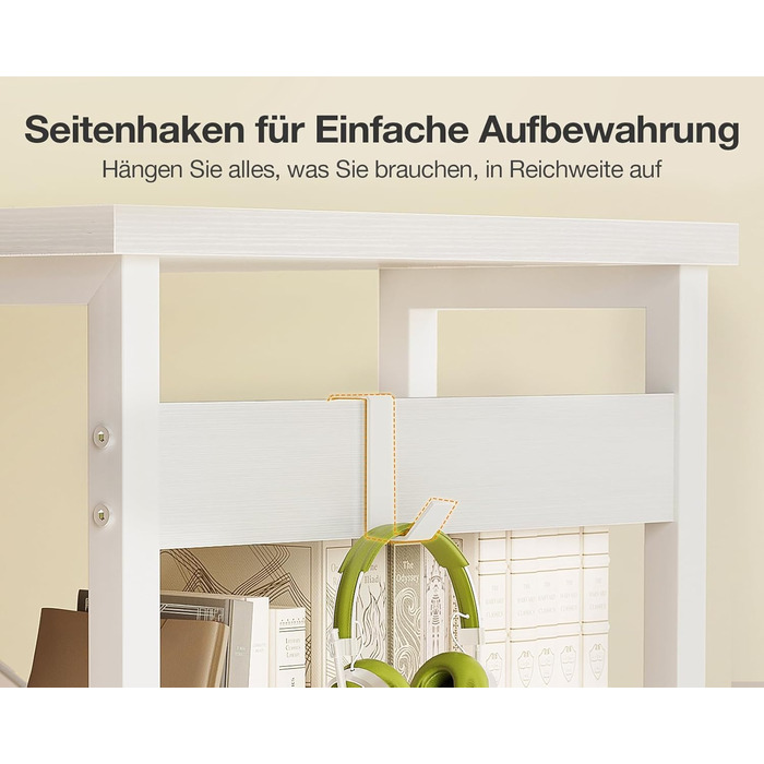 Компактний письмовий стіл Coleshome з 4 шухлядами, 100x40 см, з полицями, для офісу, кабінету, спальні