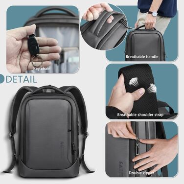 Чоловічий рюкзак для ноутбука Heroic Knight: діловий, з USB-зарядкою, захист від крадіжок, 17,3