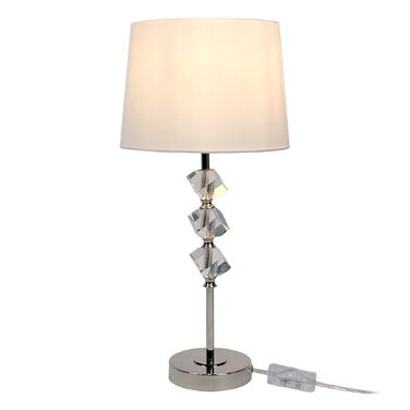 Настільна лампа Relaxdays з кришталевим декором та шовковим абажуром