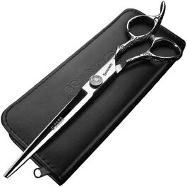 Дюймові професійні ножиці для волосся, ножиці для укладання з нержавіючої сталі, для перукарів/сімей (7-дюймові плоскі ножиці), 7-