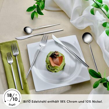 Набір столових приборів Karaca Orion (60 предметів) для 12 осіб - нержавіюча сталь, ножі, виделки, ложки, блискучі ножі та виделки, кухонний набір (сріблястий)