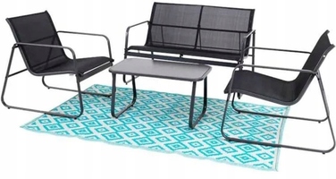 Комплект садових меблів зі штучного ротанга ZD Trading Lato, чорний, 4 предмети