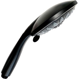 Душова лійка для ручного душу Ø15 см Чорна душова лійка Верхня душова лійка ABS з 5 типами розпилення