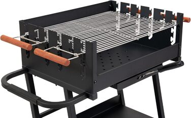 Мангал Tarrington House Brigida з чавунною решіткою, сталь, 2 регульовані решітки, на колесах, чорний