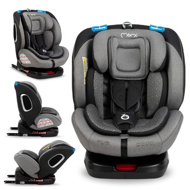 Автокрісло MoMi TORDI 0-12 років (група 0-3, 3-36 кг), поворотне, ISOFIX, Top-Tether, Grey