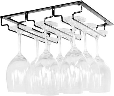 Підставка для келихів FIAMER – металева трирівнева підставка для винних келихів, для кухні, бару та ресторану (чорний)