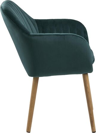 AC Design Furniture Стілець для їдальні Wendy, 57x61x83 см, смарагдовий/дуб, велюр/дуб, 1 шт.
