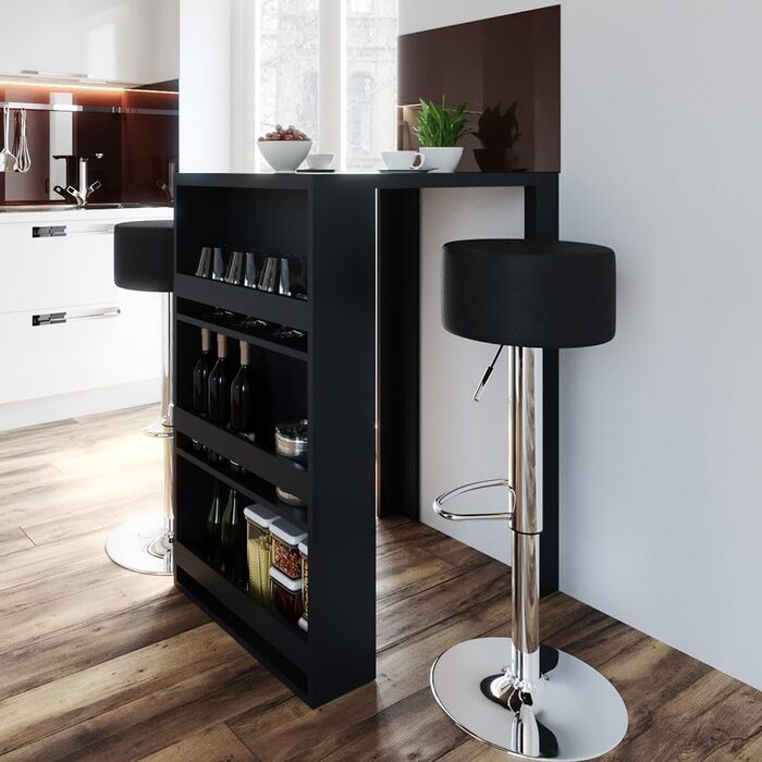 Набір барного столика та табуреток Vicco Bartisch-Set, білий/антрацит, 80 x 57 см (2 табуретки)