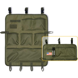 Складні підвісні сумки MAUHOSO для зберігання речей, надійне зберігання над дверима, настінне кріплення, органайзер з 8 кишенями, для підвішування на двері, для вітальні, ванної кімнати, військового зеленого кольору