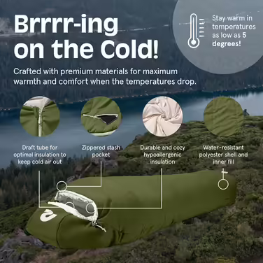 Спальний мішок Retrospec Dream 15°C, мумія, для кемпінгу