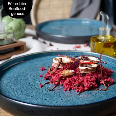 Набір тарілок Moritz & Moritz SOLID, 4 шт., 26 см, кераміка, блакитний колір, для сервірування