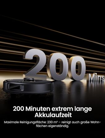 Робот-пилосос Proscenic Q20Plus з функцією миття, 10000Pa, 200хв, бездротовий, самостійна очистка, 3-в-1 для тварин, килимів, твердих поверхонь, чорний