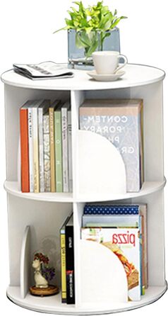 Книжкова шафа Це багатошарова поворотна офісна багатошарова дитяча кімната Стійка структура, що обертається на 360 (колір S ) (40x40x66см, білий)