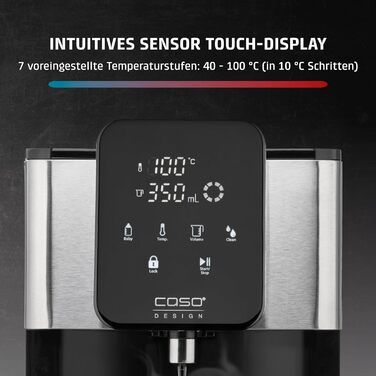 CASO HW 1660 - Нагрівач води Turbo, миттєвий нагрів (40-100°C), 2600 Вт, 4 л бак, кнопка для дитячого харчування (37°C), енергозберігаючий