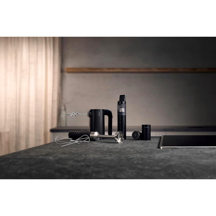 ZWILLING XTEND Бездротовий занурювальний блендер, стартовий набір з акумулятором та зарядною станцією, BLDC-двигун, 110 Вт, міксер з чашею, чорний