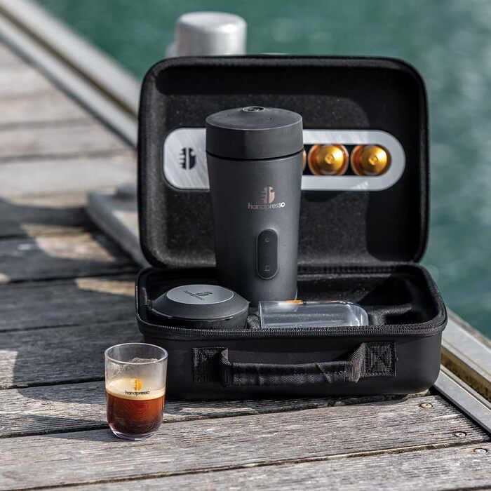 Handpresso Auto Set: портативна кавомашина для автомобіля, вана та кемпінгу | Espresso & Lungo | USB-C | для капсул