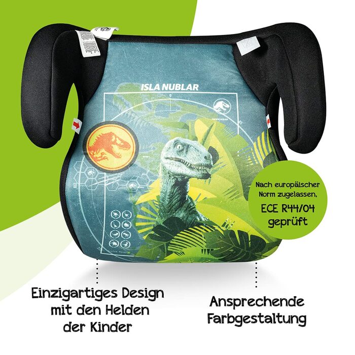 Група бустерів 2/3 для дітей від 3 до 12 років вагою 15-36 кг Автокрісло-бустер для кріплення 3-точкового ременя Дитяче автокрісло схвалено ECE R44/04 (Jurassic World), 4KiDS