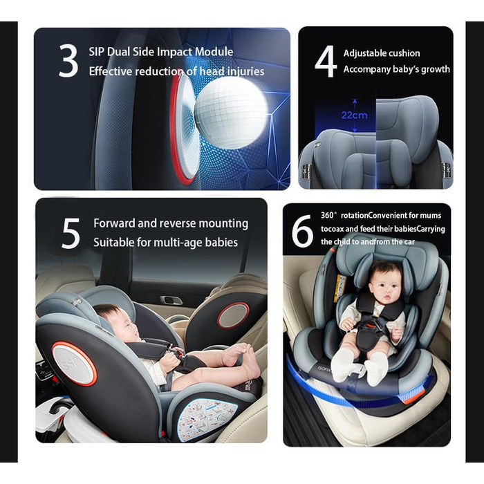 Автокрісло дитяче Magic ZC 360° з регулюванням висоти та нахилу, чорне (без підніжки)