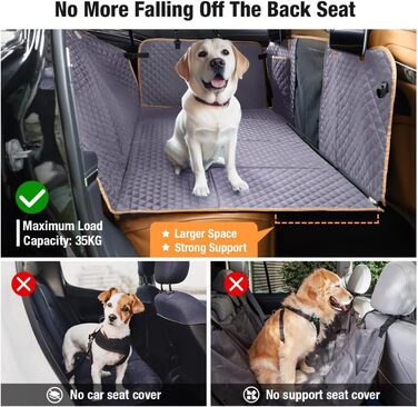 Ковдра для собак Lekespring на заднє сидіння автомобіля, універсальна ковдра для собак з дошкою з твердих порід дерева, водонепроникна для автомобілів (бежева, XXL)