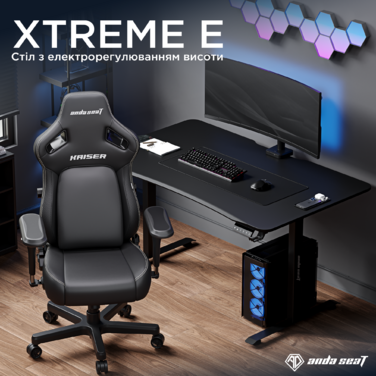 Стіл з електрорегулюванням висоти Anda Seat Xtreme E 1600x800 Black