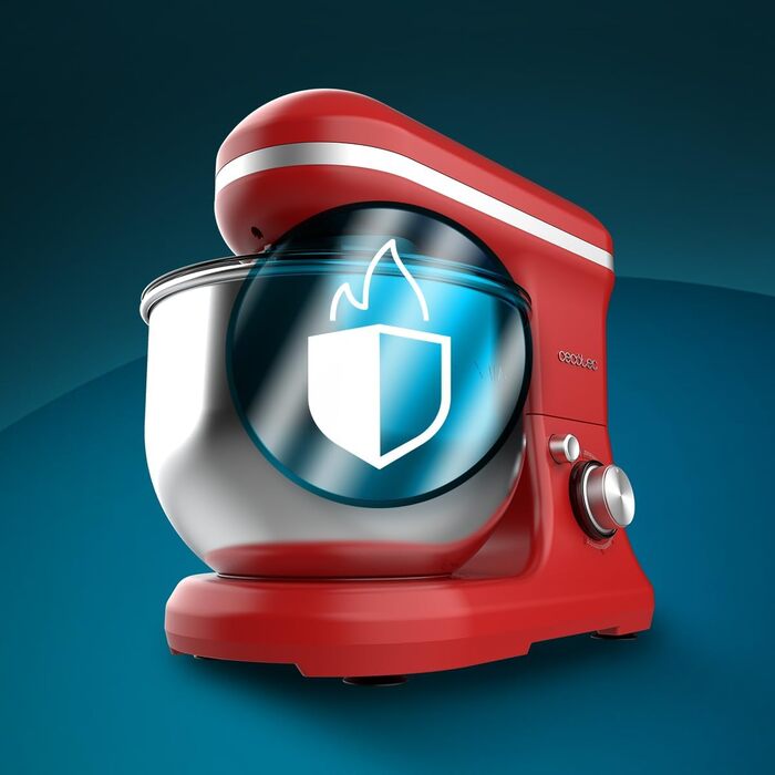 Міксер Cecotec Cecomixer Merengue 5L 1200W з 6 режимами, червоний. 5л чаша з нержавіючої сталі, аксесуари для збивання та замішування