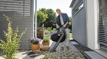 Садовий повітродув та пилосос Gardena ErgoJet 3000: потужний повітродув/пилосос з функцією подрібнення листя та збірником, 40V, без акумулятора