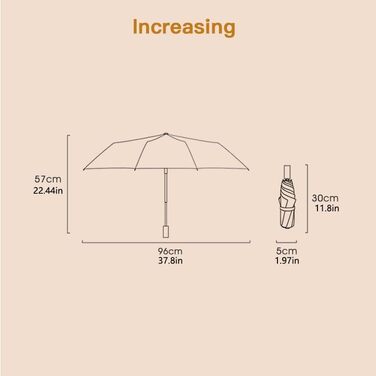 Парасолька Bifrost Umbrella Ø 100 см з відкритою ергономічною конструкцією ручки, золотим покриттям від пошкоджень вологою, захистом від ультрафіолету, для чоловіків/жінок/дівчат (дерево)