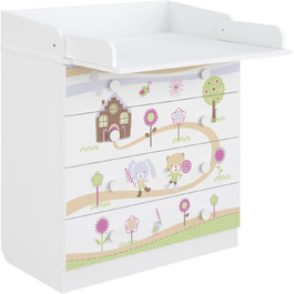Комод-пеленальник Shefa Kids 800 білий - якісний комод з пеленальним столиком для дитячої кімнати