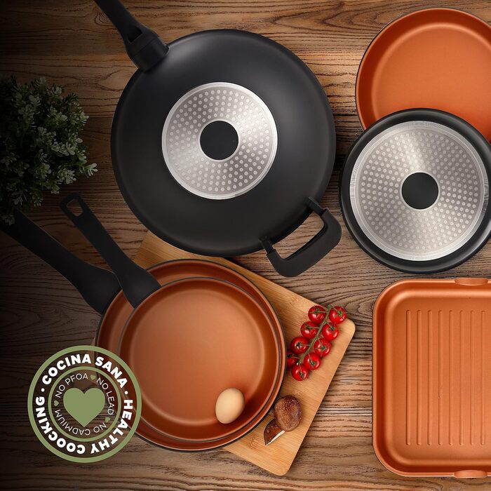 Сковорода San Ignacio Bronze з антипригарним покриттям 28 x 28 x 4,5 см, алюміній, для всіх плит