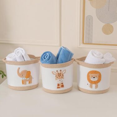 Набір кошиків для зберігання 3 шт. плетені кошики для іграшок, білизни, дитяча кімната, органайзер для іграшок, одягу, м'яких іграшок, місткі та надійні кошики, жовтий колір