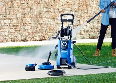 Мийка високого тиску Nilfisk E 145 Bar з піногасником, набором для чищення поверхонь, щіткою та набором для прочищення труб (2100 Вт) E145.4 + Mid Patio