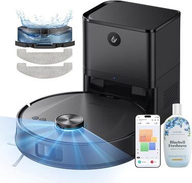 Робот-пилосос Ultenic T20 Pro з функцією миття, 8000 Па, док-станція 3,5 л, для шерсті тварин та килимових покриттів, AI-лазерне уникнення перешкод, керування через додаток