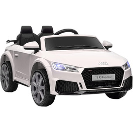 Дитячий електромобіль HOMCOM 12V з пультом, LED, USB/MP3, для дітей 3-5 років, білий