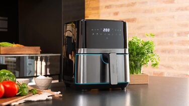 Фритюрниця без олії Cecotec Cecofry Full InoxBlack Pro 5500, 5.5 л, 1700 Вт, 8 режимів, PerfectCook, LED-дисплей