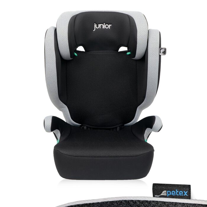 Автокрісло PETEX Auto-Kindersitz Basic Plus i-Size ISOFIX (100-150 см), сірий - безпечний дитячий автосидіння з регульованою висотою