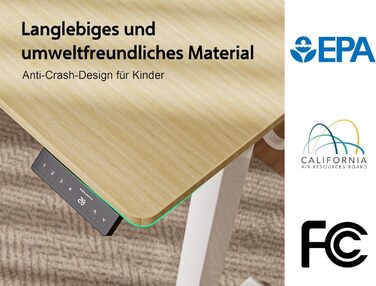 Регульований стіл WALKINGDESK для дому та офісу: електричний, з ящиками, полицями та гачками (140x60 см, дуб)