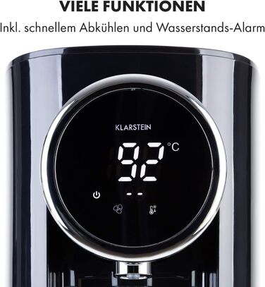 Кларстайн Hot Spring Plus - дозатор гарячої води, 5 л, LCD-дисплей, 45-95°C, нержавіюча сталь, захист від перегріву та сухого кипіння, дитячий замок, чорний