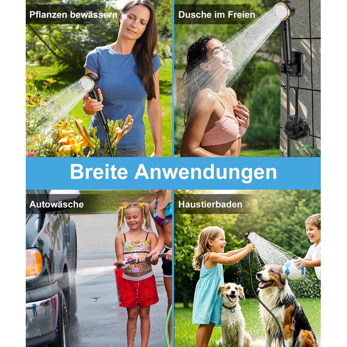 Портативна душова кабіна WADEO з насосом, 8000mAh, LED-дисплей, для кемпінгу та подорожей