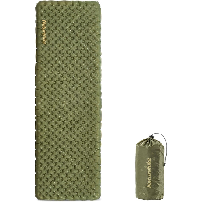 Самонадувний спальний килимок Naturehike 5.8R/3.5R - Value Camping Sleeping Pad, Надувний килимок для кемпінгу, Портативний килимок для сну, Одномісний надувний матрац для сну для трекінгу, Піших прогулянок, Альпінізму, Туристичного туризму, Outdoor (прям