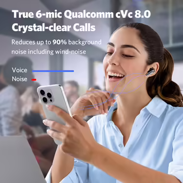 Навушники-вкладиші EarFun Air Pro 3, ANC, aptX, 6 мікрофонів, багатоточковий, акумулятор 45 год, додаток, чорний-сріблястий