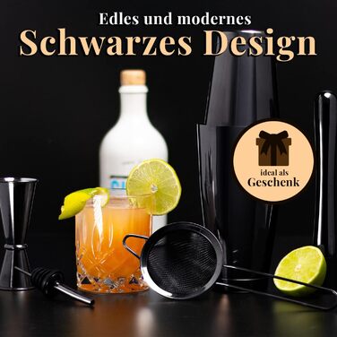 Набір для коктейлів 12 предметів: шейкер, барний аксесуар, нержавіюча сталь, 750 мл