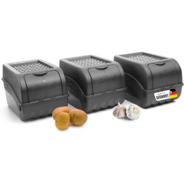 Короб для зберігання картоплі Novaliv | 2 шт по 5л | Антрацитовий сірий | Контейнер для цибулі та овочів | Складається | Короб для картоплі, фруктів та овочів