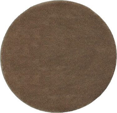 Елегантний дизайнерський килим для вітальні, м'який і не вимагає особливого догляду килим з коротким ворсом для вітальні (120 см круглий, сіро-коричневий)