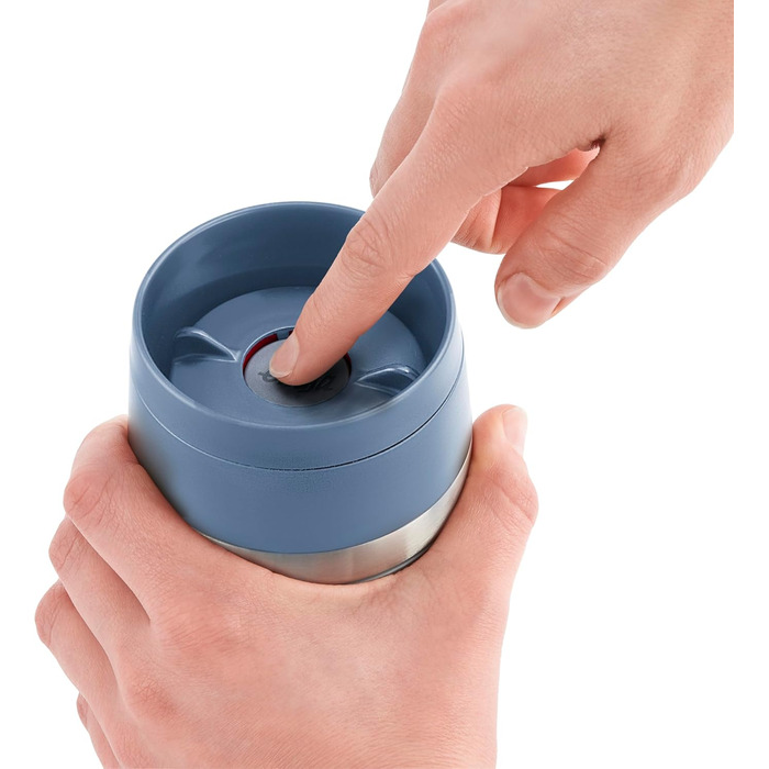 Термокружка Emsa N20210 Travel Mug Classic Isolierbecher, 0.36 л, нержавіюча сталь, 4 год гаряче, 8 год холодне, герметична, для миття в посудомийній машині, 360° клапан, синій